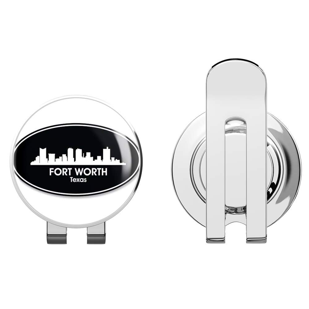 888 Graphics Fort Worth Texas Oval Golf Hat Clip with Magnetic Ball Marker
