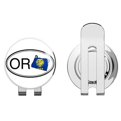 888 Graphics Oregon State Flag Oval Golf Hat Clip with Magnetic Ball Marker