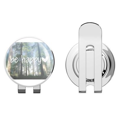 888 Graphics Be HappyGolf Hat Clip with Magnetic Ball Marker