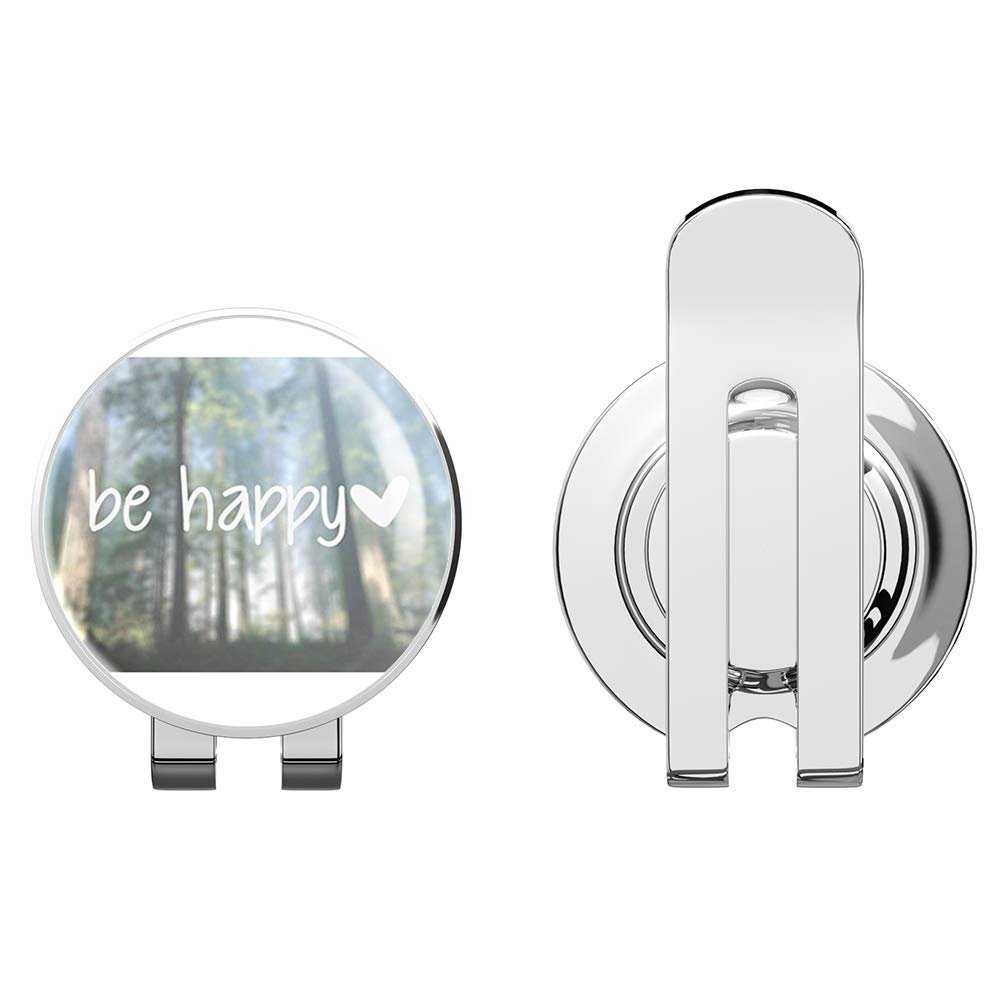 888 Graphics Be HappyGolf Hat Clip with Magnetic Ball Marker