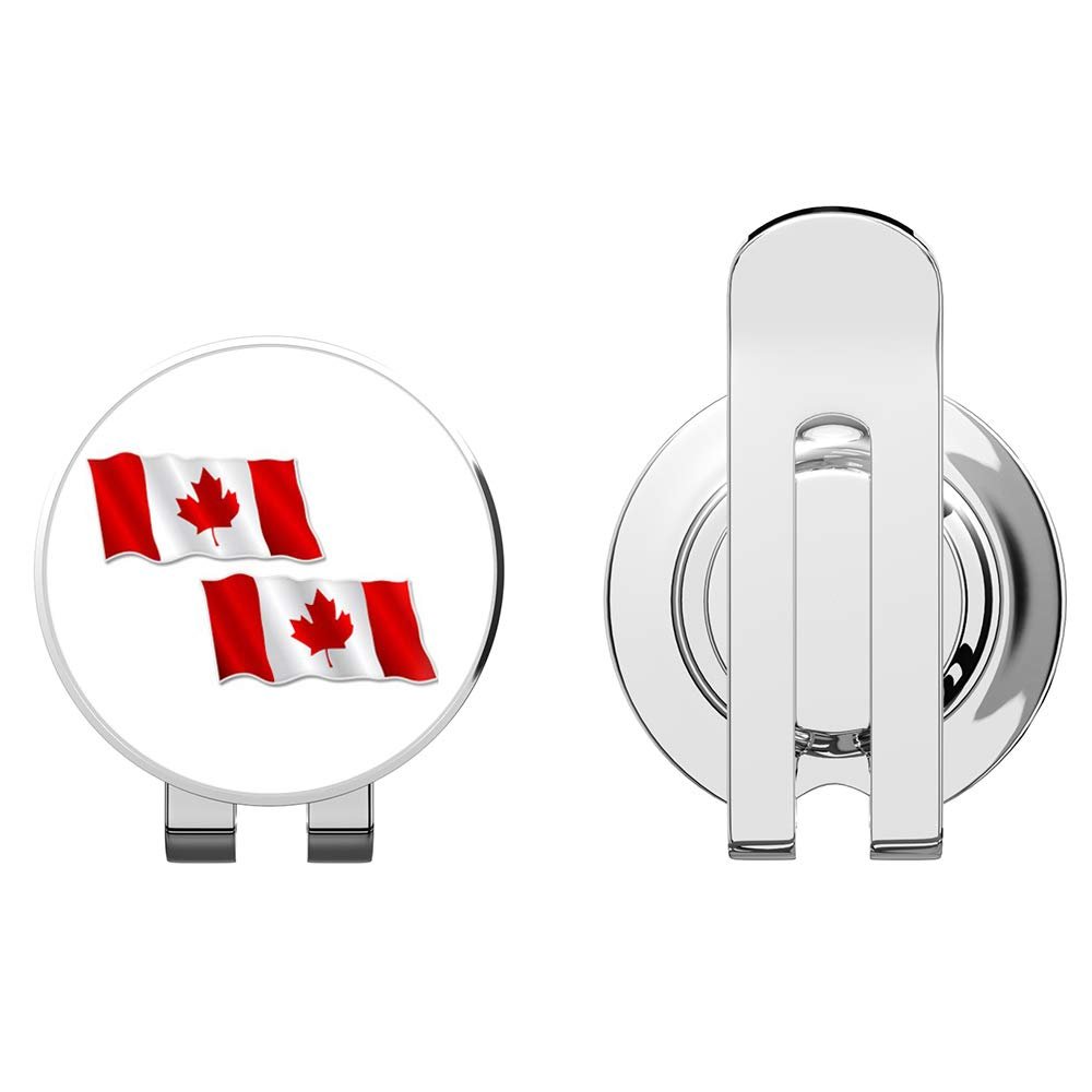 888 Graphics Canadian Flags Waving Golf Hat Clip with Magnetic Ball Marker