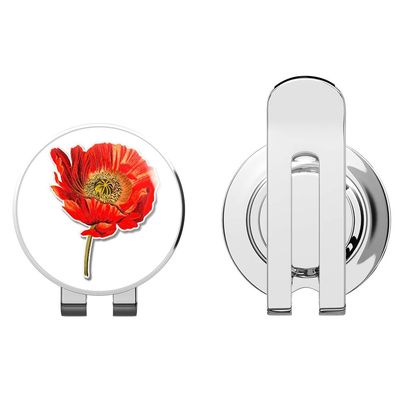 888 Graphics Poppy Beautiful Vintage Style Golf Hat Clip with Magnetic Ball Marker