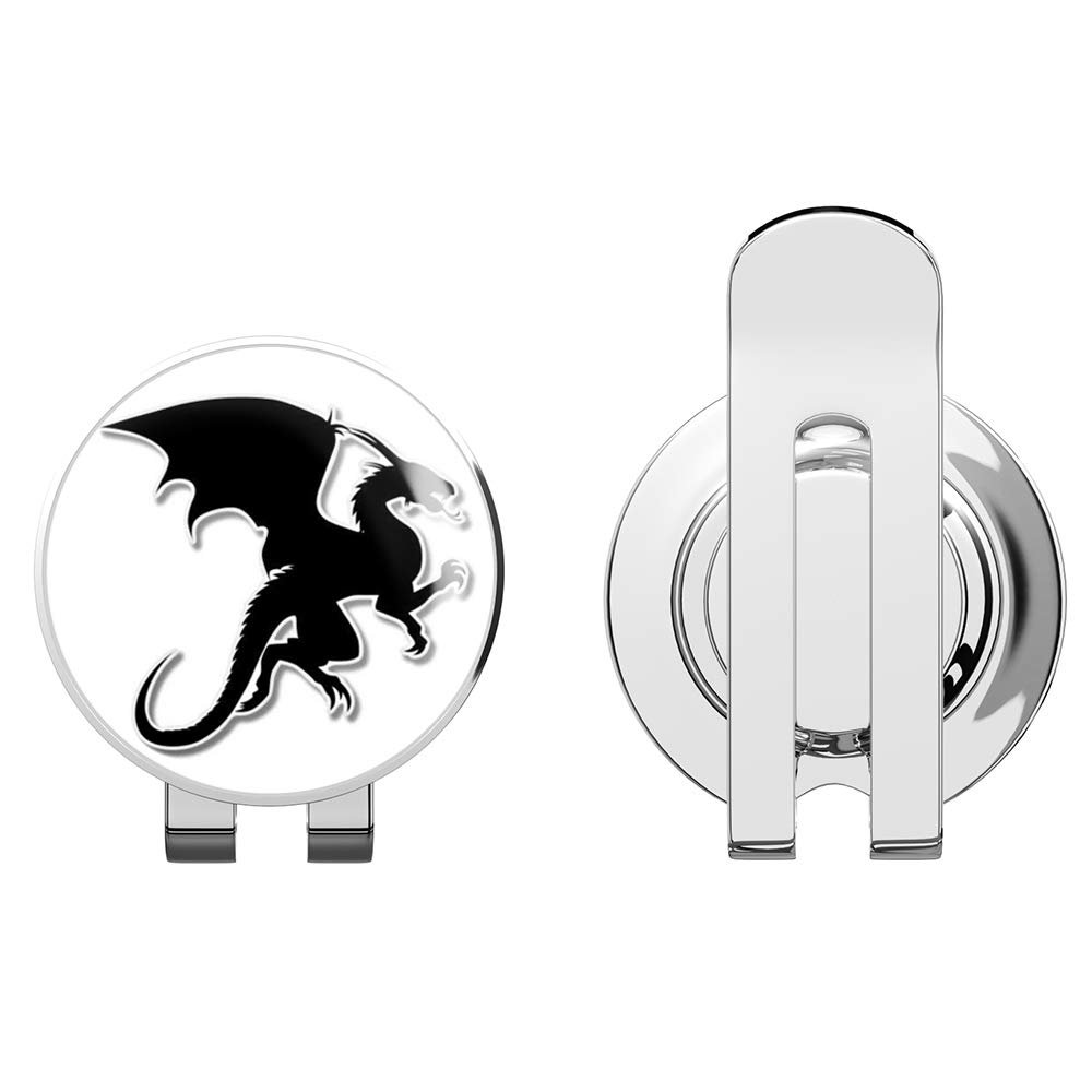 888 Graphics Black Dragon Golf Hat Clip with Magnetic Ball Marker