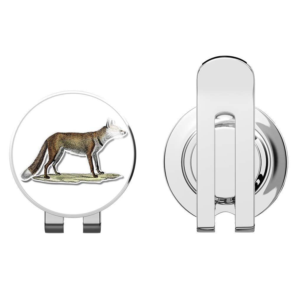 888 Graphics Fox Vintage Illustration Golf Hat Clip with Magnetic Ball Marker