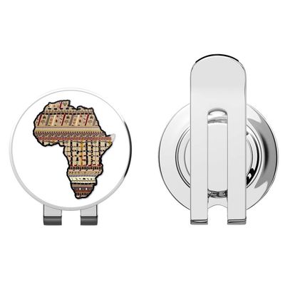888 Graphics Africa Tribal Design Golf Hat Clip with Magnetic Ball Marker