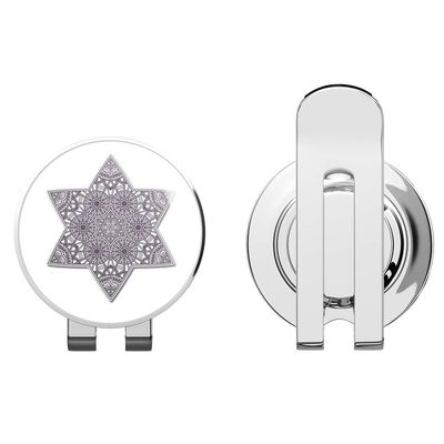 888 Graphics Star of David Art Jewish Golf Hat Clip with Magnetic Ball Marker