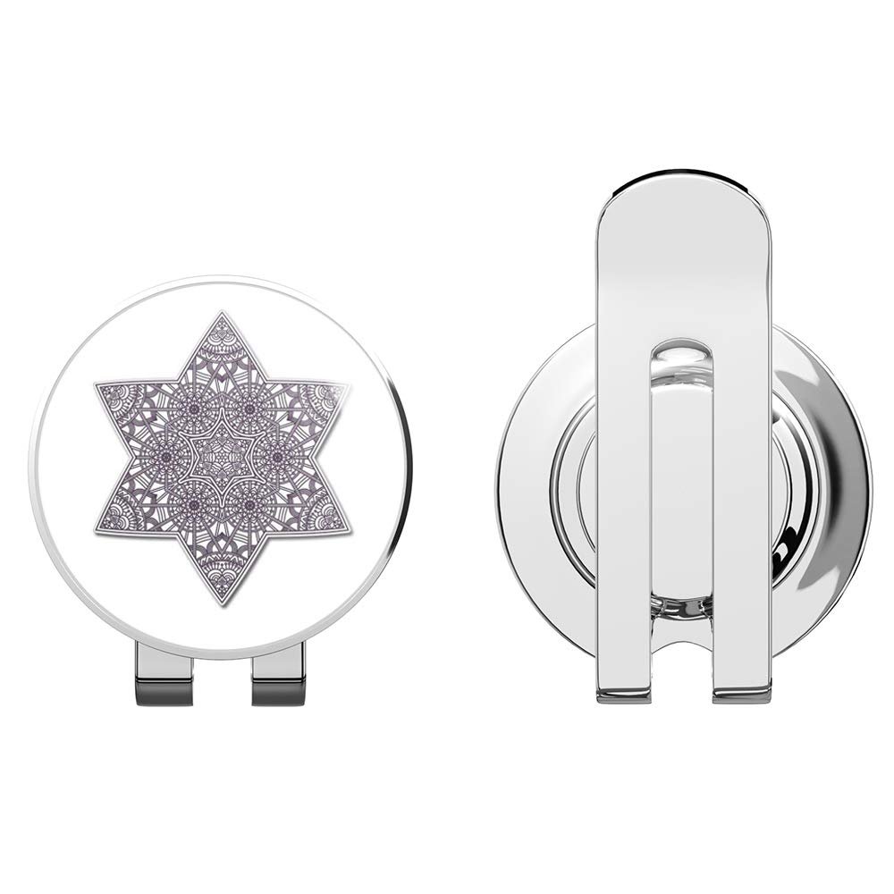 888 Graphics Star of David Art Jewish Golf Hat Clip with Magnetic Ball Marker
