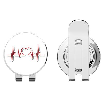 888 Graphics Cute Heart Beat Love Golf Hat Clip with Magnetic Ball Marker