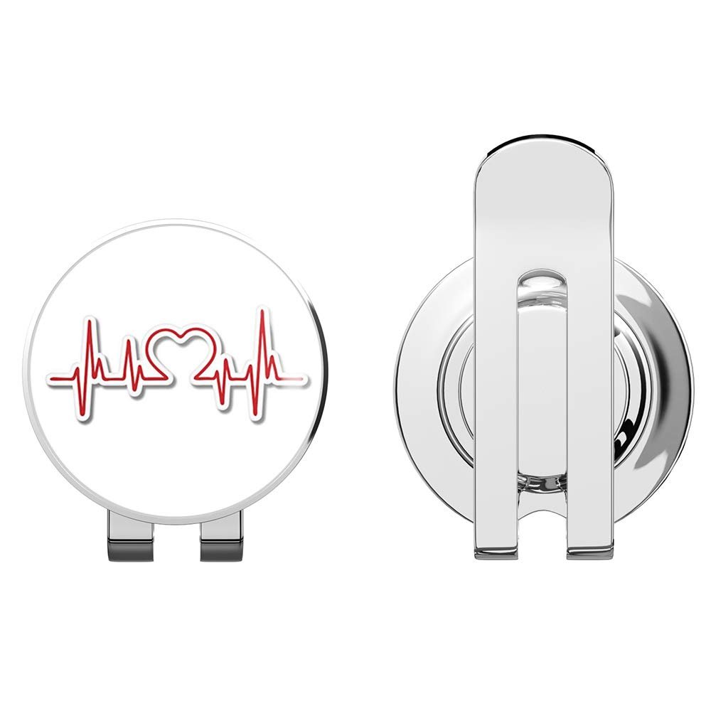 888 Graphics Cute Heart Beat Love Golf Hat Clip with Magnetic Ball Marker
