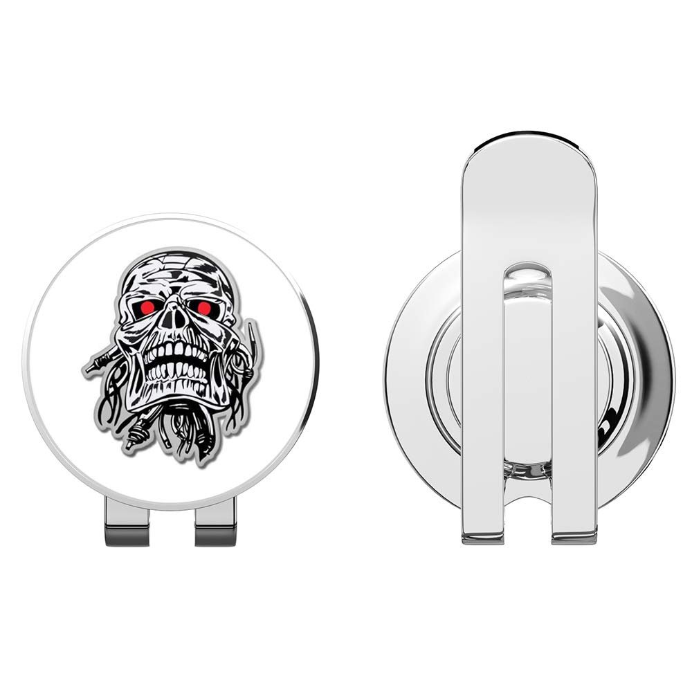888 Graphics Skull Scary Golf Hat Clip with Magnetic Ball Marker