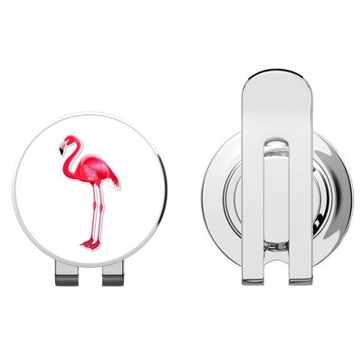 888 Graphics Flamingo Pink Beautiful Golf Hat Clip with Magnetic Ball Marker