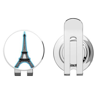 888 Graphics Eiffel Tower Paris Blue Golf Hat Clip with Magnetic Ball Marker