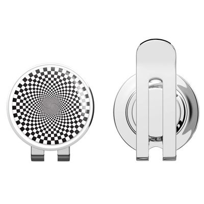888 Graphics Black White Pattern Geometry Symmetry Infinity Golf Hat Clip with Magnetic Ball Marker