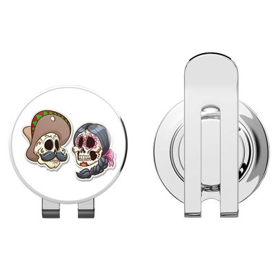 888 Graphics Dia De Los Muertos Pair Golf Hat Clip with Magnetic Ball Marker
