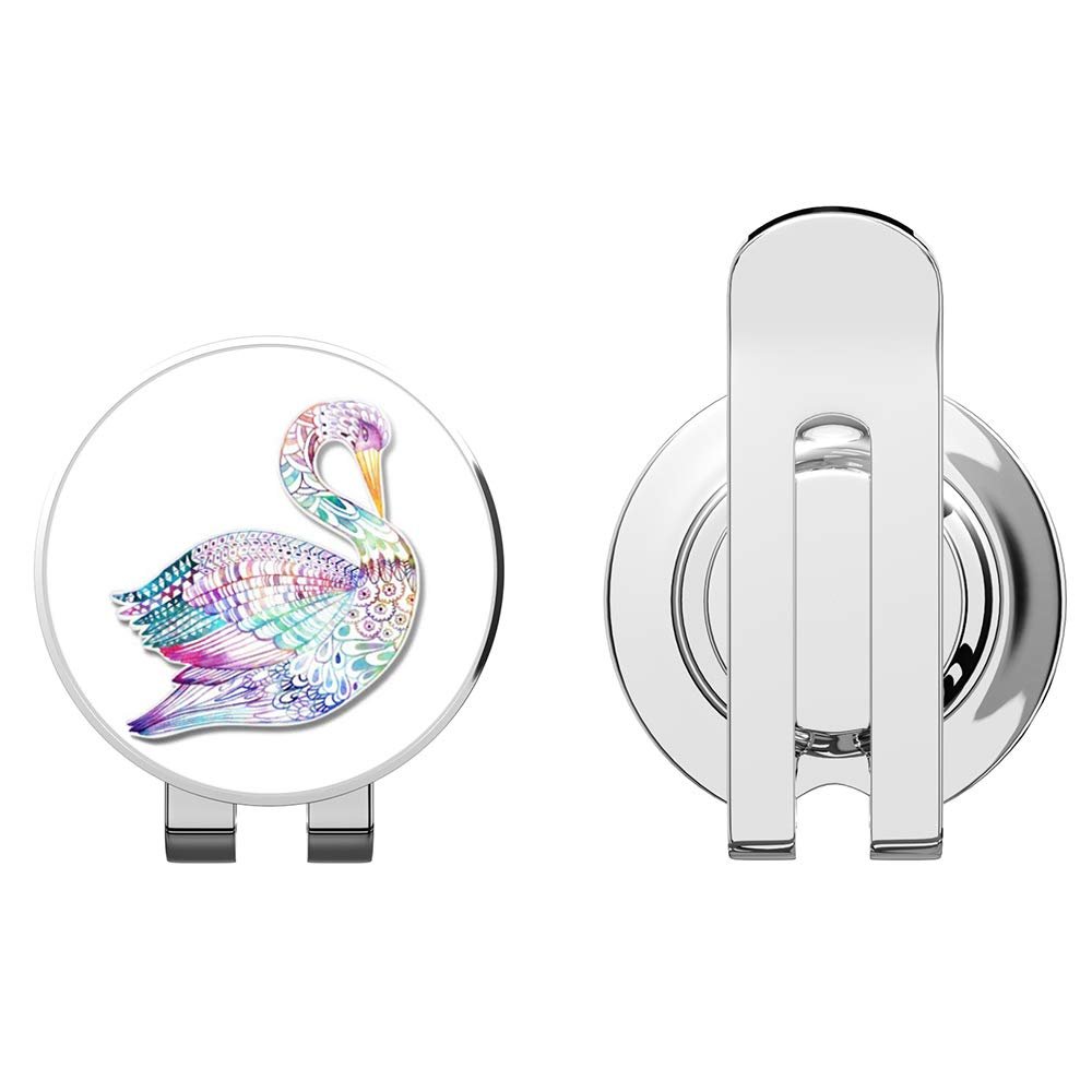 888 Graphics Beautiful Swan Watercolor Art Golf Hat Clip with Magnetic Ball Marker