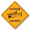 888 Graphics Danger Sharks Beach Surf Theme Golf Hat Clip with Magnetic Ball Marker view 4