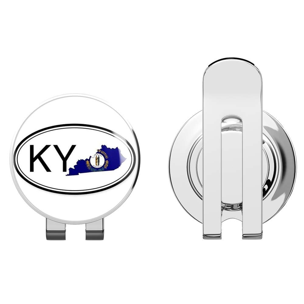 888 Graphics Kentucky State Flag Oval Golf Hat Clip with Magnetic Ball Marker