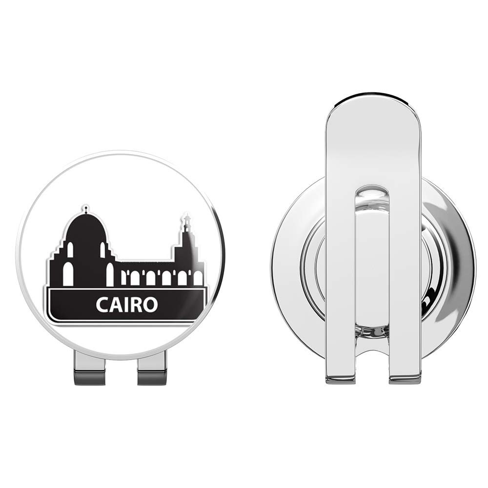 888 Graphics Cairo Egypt Suitcase Golf Hat Clip with Magnetic Ball Marker
