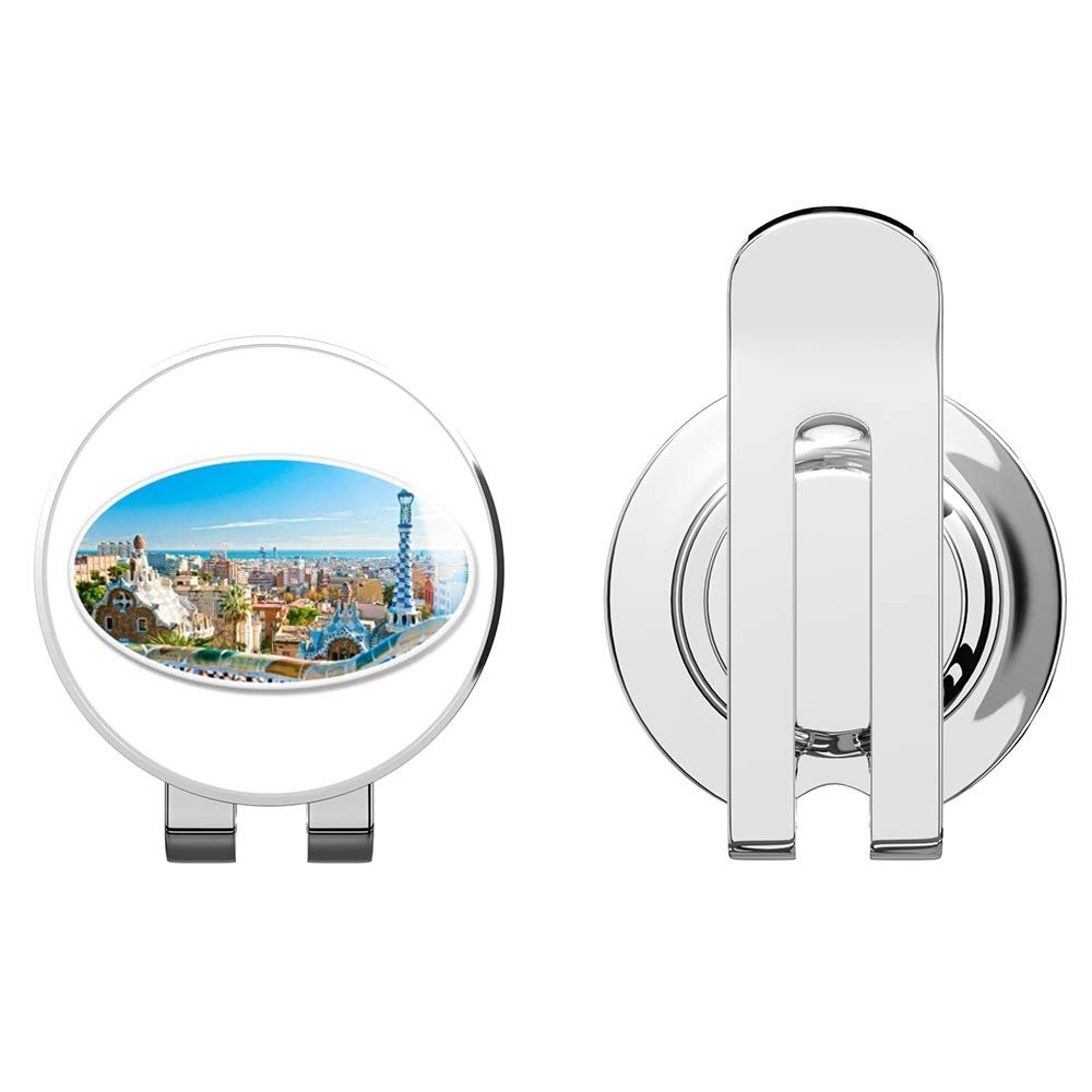 888 Graphics Barcelona Park Guell View Oval Golf Hat Clip with Magnetic Ball Marker
