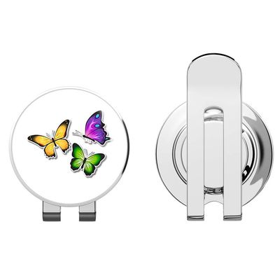 888 Graphics Butterflies Colorful Golf Hat Clip with Magnetic Ball Marker