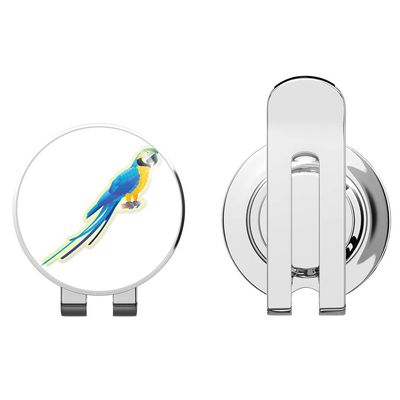 888 Graphics Blue Macaw Colorful Golf Hat Clip with Magnetic Ball Marker