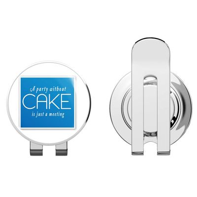 888 Graphics A Party Without Cake is Just a Meeting Funny Golf Hat Clip with Magnetic Ball Marker