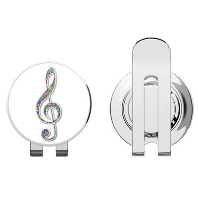 888 Graphics Colorful Treble Clef Music Golf Hat Clip with Magnetic Ball Marker