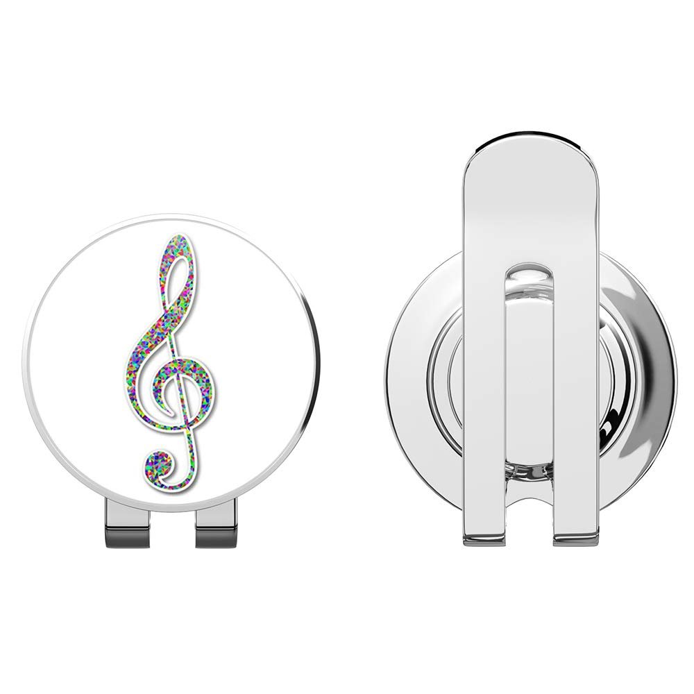 888 Graphics Colorful Treble Clef Music Golf Hat Clip with Magnetic Ball Marker
