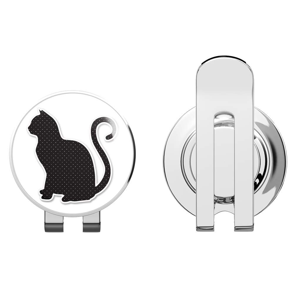 888 Graphics Cat Polka Dot Pattern Golf Hat Clip with Magnetic Ball Marker