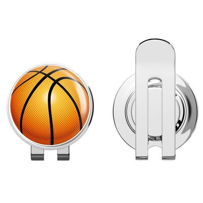 888 Graphics Basketball Full Color Golf Hat Clip with Magnetic Ball Marker