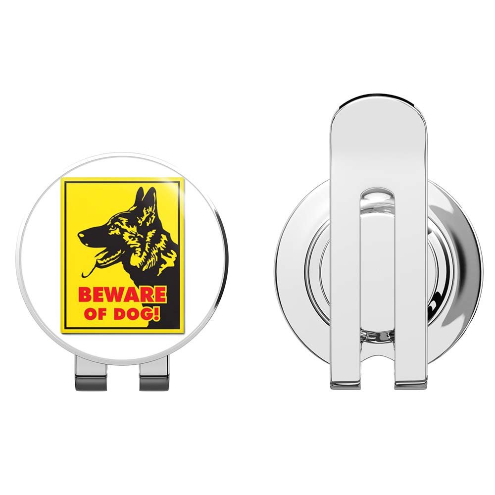888 Graphics German Shepherd Beware of Dog Sign Golf Hat Clip with Magnetic Ball Marker