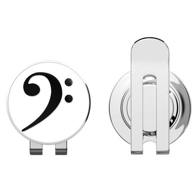 888 Graphics Bass Clef Music Golf Hat Clip with Magnetic Ball Marker