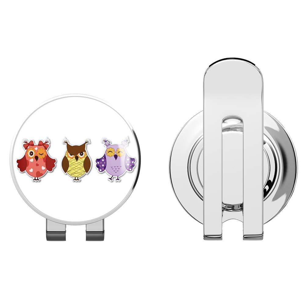 888 Graphics 3 Cute Owls Set 2 Fun Adorable Golf Hat Clip with Magnetic Ball Marker