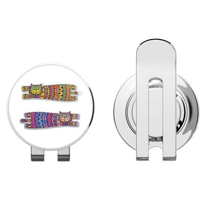 888 Graphics Cat Colorful Golf Hat Clip with Magnetic Ball Marker