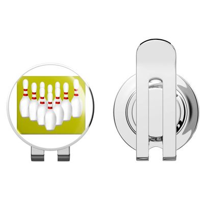 888 Graphics Bowling Pins Golf Hat Clip with Magnetic Ball Marker