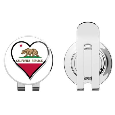 888 Graphics California Flag Heart Golf Hat Clip with Magnetic Ball Marker