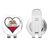 888 Graphics California Flag Heart Golf Hat Clip with Magnetic Ball Marker view 1