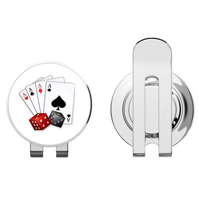 888 Graphics Cards Dice Casino Poker Player Blackjack Golf Hat Clip with Magnetic Ball Marker
