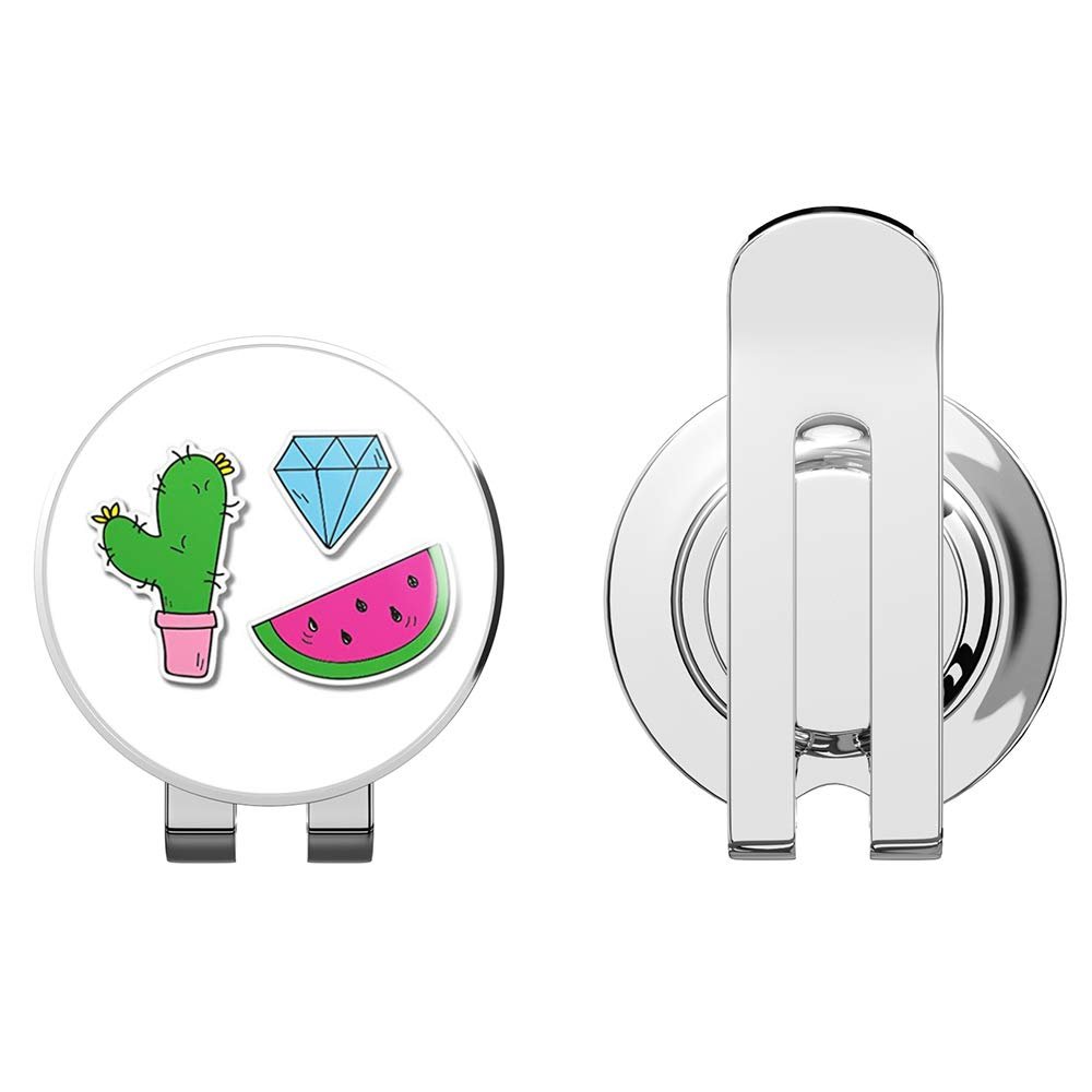 888 Graphics Diamond Watermelon Cactus Cute Modern Set Golf Hat Clip with Magnetic Ball Marker