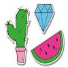 888 Graphics Diamond Watermelon Cactus Cute Modern Set Golf Hat Clip with Magnetic Ball Marker view 4
