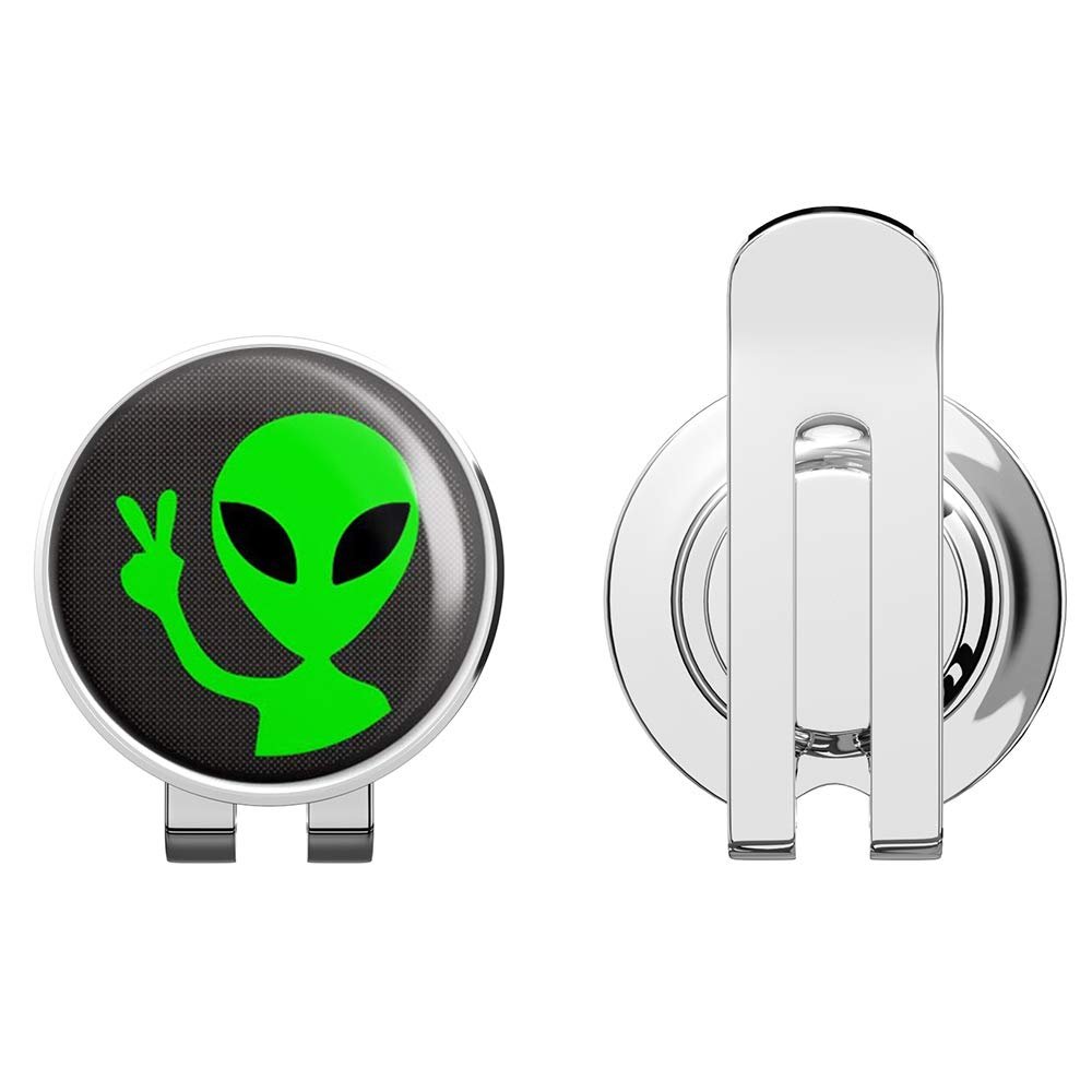 888 Graphics Alien Peace ET Cute Golf Hat Clip with Magnetic Ball Marker