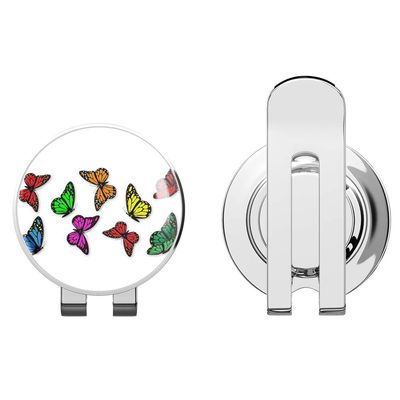 888 Graphics Colorful Monarch Butterflies Set Golf Hat Clip with Magnetic Ball Marker