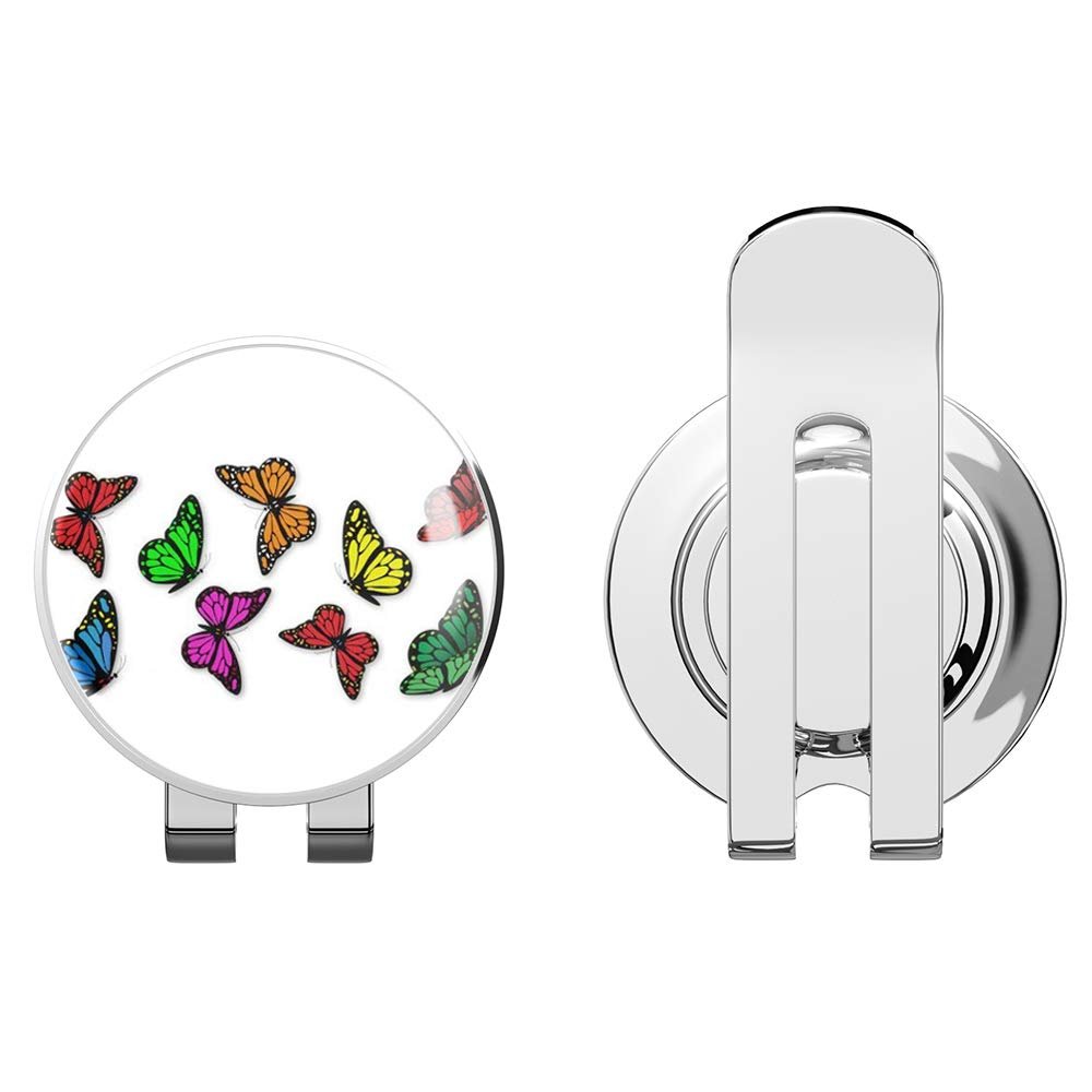 888 Graphics Colorful Monarch Butterflies Set Golf Hat Clip with Magnetic Ball Marker