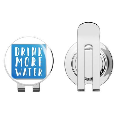 888 Graphics Drink More Water Be Healthy Golf Hat Clip with Magnetic Ball Marker