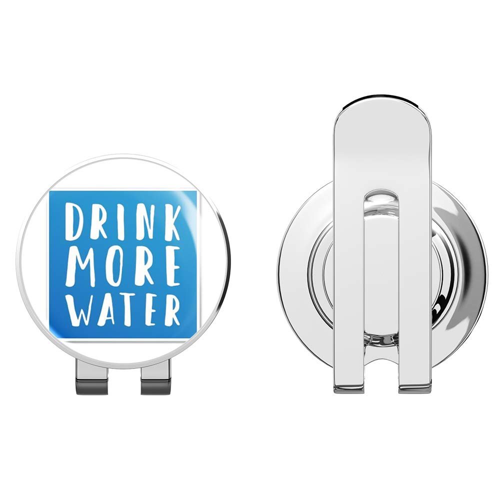 888 Graphics Drink More Water Be Healthy Golf Hat Clip with Magnetic Ball Marker