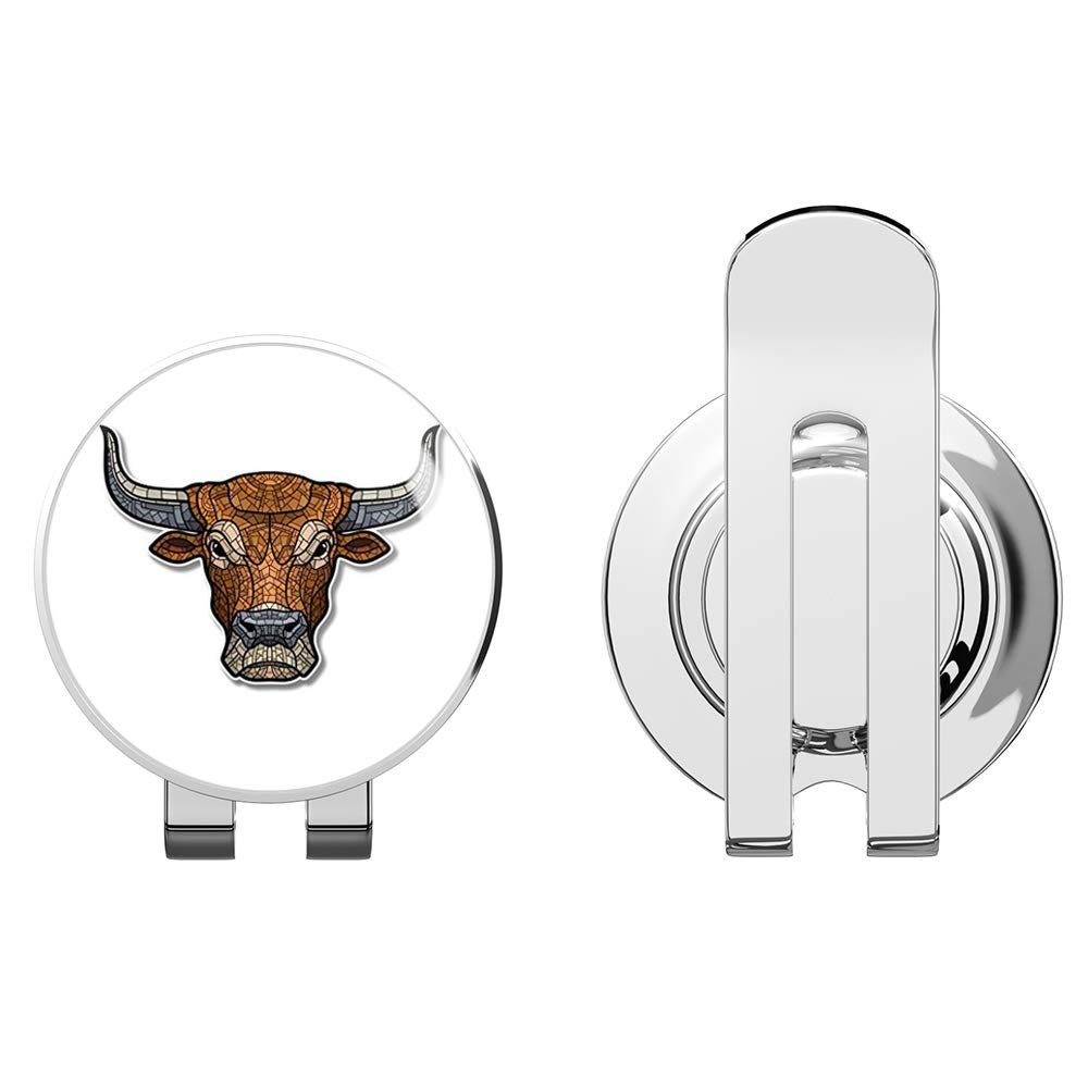 888 Graphics Cow Bull Geometric Golf Hat Clip with Magnetic Ball Marker