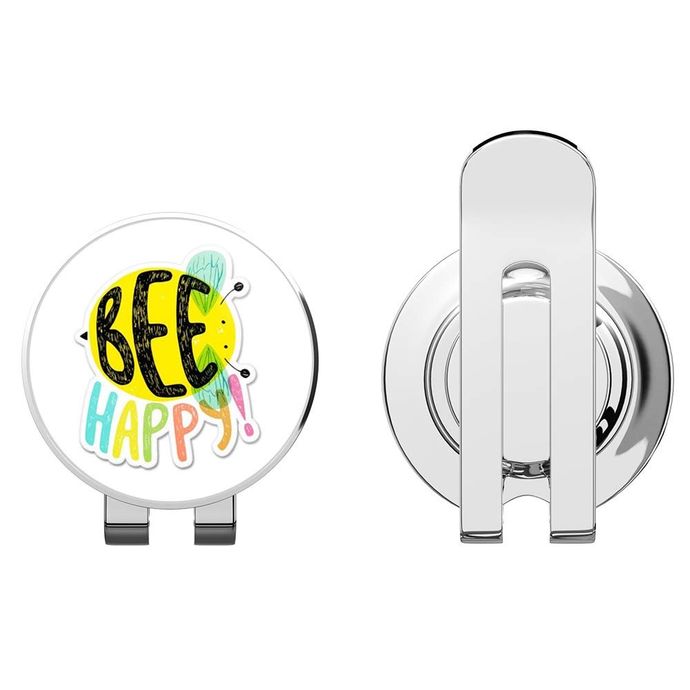 888 Graphics Bee Happy Cute Golf Hat Clip with Magnetic Ball Marker