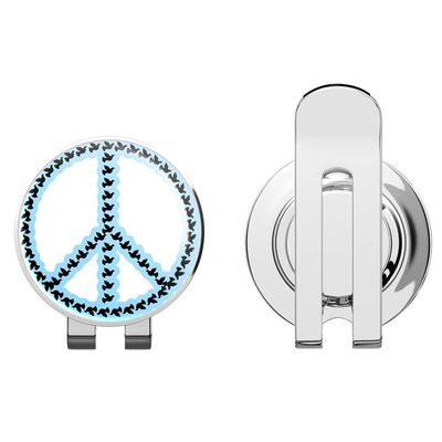 888 Graphics Peace Sign Doves Golf Hat Clip with Magnetic Ball Marker