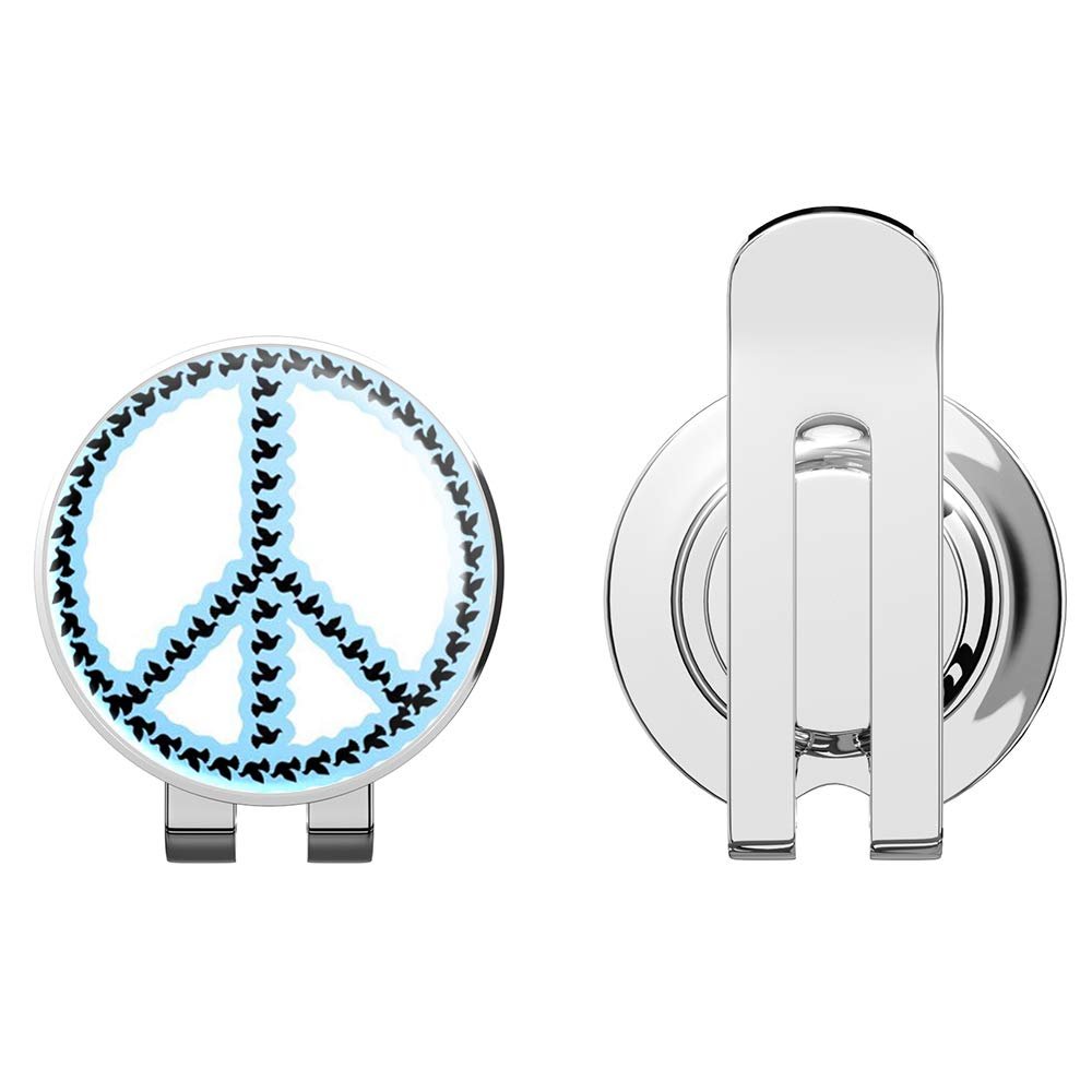 888 Graphics Peace Sign Doves Golf Hat Clip with Magnetic Ball Marker