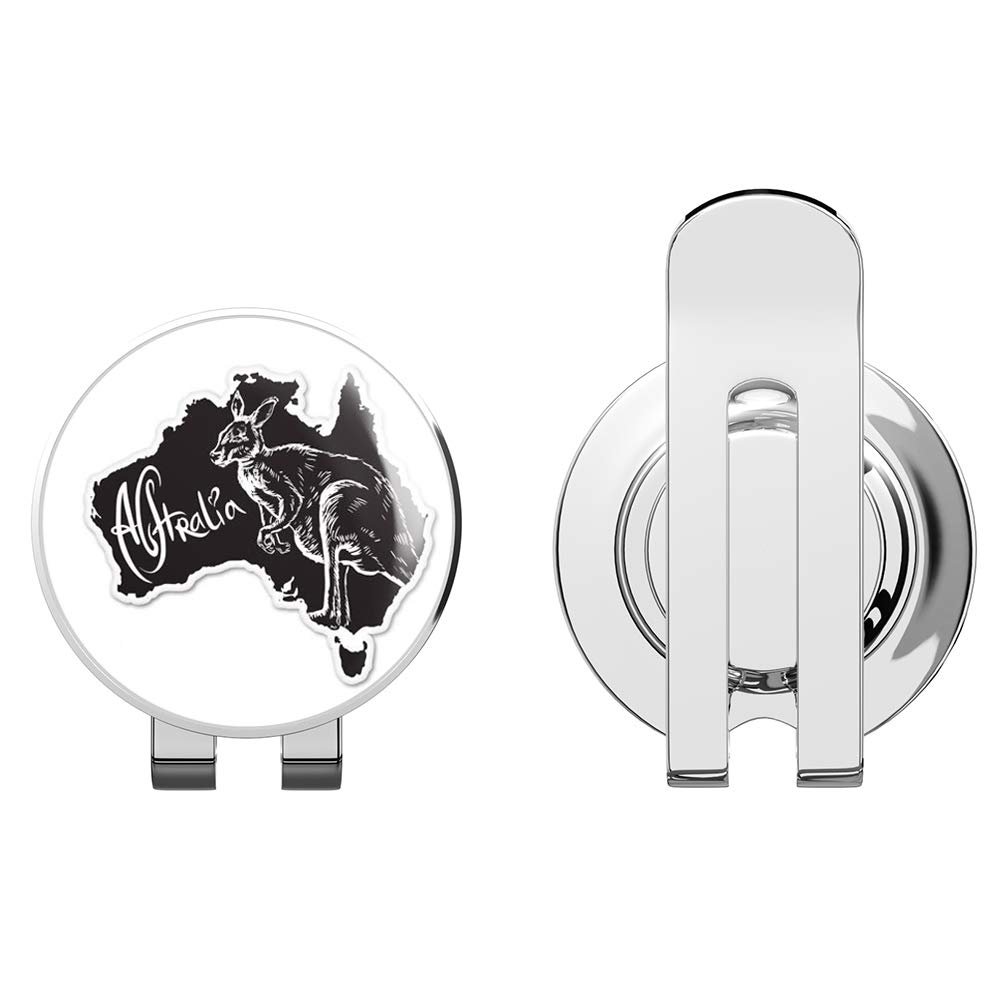888 Graphics Australia Kangaroo Design Golf Hat Clip with Magnetic Ball Marker